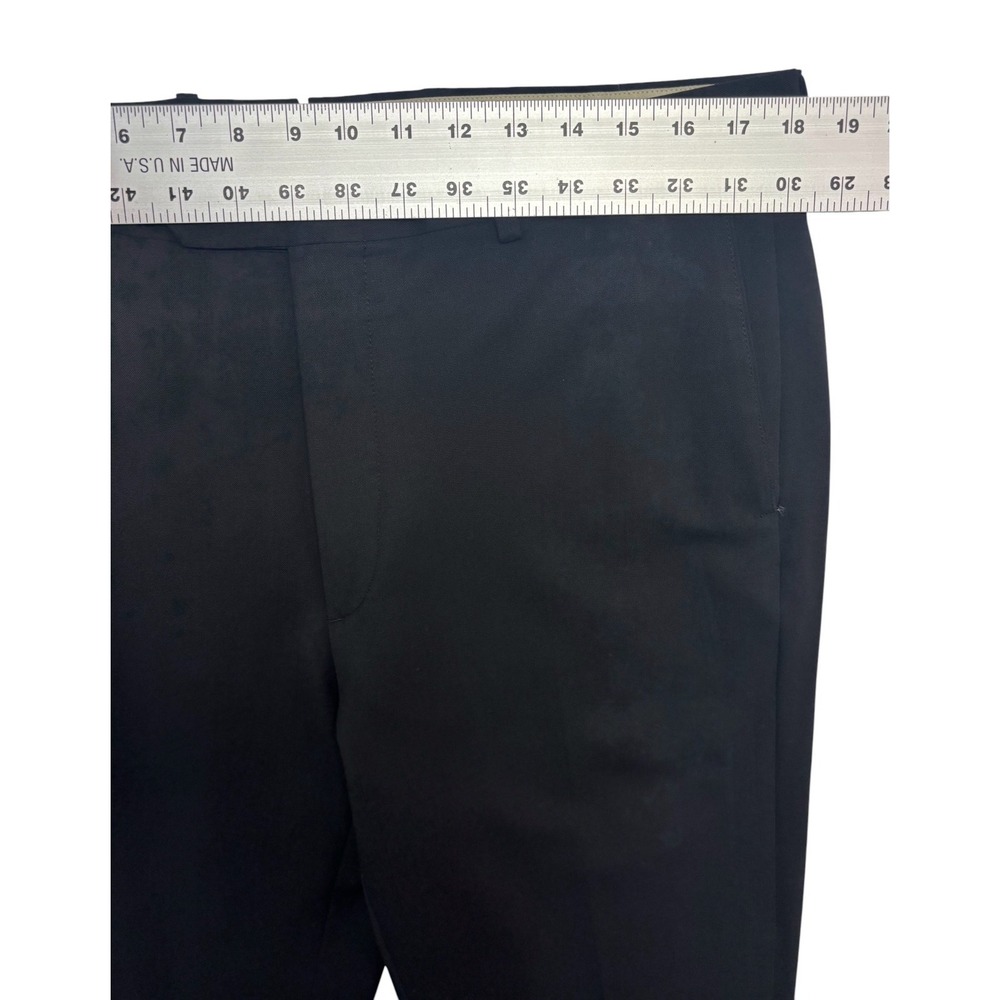 Cremieux 36x30 Black Pants Trousers 3D Wool Italy Italian Fabric Flat Front - Picture 2 of 9